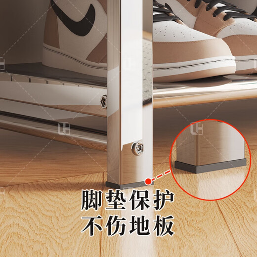 Shoe rack simple entrance door stainless steel household small narrow shoe cabinet new 2025 rental house multi-layer storage rack stainless steel-5 layers 45 upgraded with partitions no Specifications