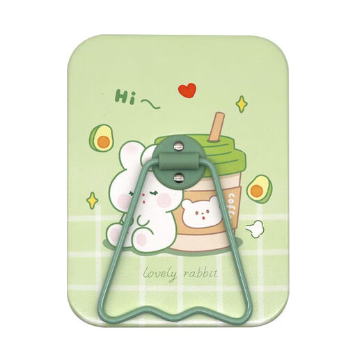 Dormitory mirror desktop square stand desk mirror soft cute rabbit cartoon cute desktop student room decoration makeup green butter milk tea rabbit square mirror
