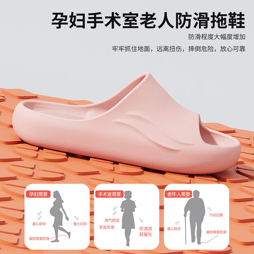 QYCKABY anti-slip slippers for women 2026 spring new thick-soled home bathroom bath leaking couple slippers for men pink non-slip bathroom style 38-39 regular size