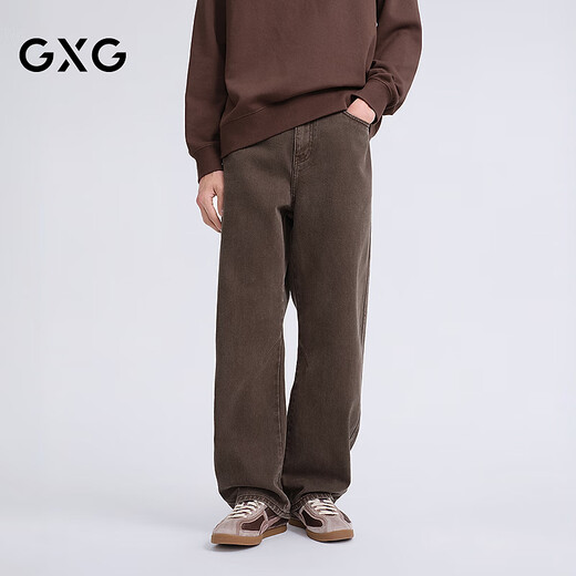 GXG Ropa de hombre Centro comercial Vaqueros rectos sueltos 2026 Primavera Nueva llegada G26X051001 Caqui M