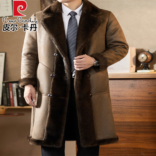 Pierre Cardin High-end Reversible Shenandoah Mink Coat Men's 2025 Autumn and Winter Long Reversible Fur Jacket Black L 175