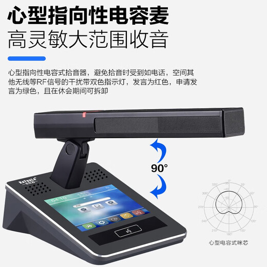 KaYouLa KYL-980E réseau de microphones de conférence filaires professionnels main dans la main microphone numérique intelligent grande conférence de gouvernement et d'entreprise microphone à tube carré unité représentative de tube carré