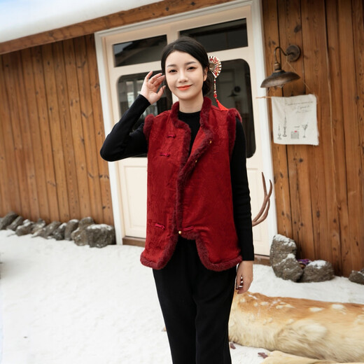 Buenpu New Chinese Style Warm Cotton Clothing Autumn and Winter 2025 New Mother and Daughter New Year Clothes Vest Skirt Vest Vest Skirt (Cotton Clothes) 42-2XL