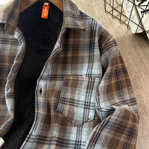 Boys' spring shirts 2026 new style children's handsome autumn versatile plaid long-sleeved shirts and jackets for middle-aged and older children trendy picture color plus velvet high quality heavyweight 130