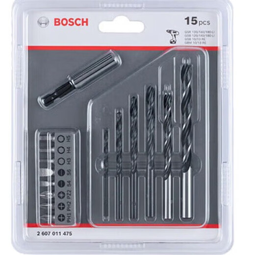 Bosch (BOSCH) 15-piece drill bit + bit set (15-piece set) wood, metal drilling