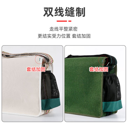 Master Dai electrician's special canvas bag multi-functional repair and installation electrician's bag hardware tools wear-resistant thickened single shoulder crossbody bag (extra large Bai Nanyang)