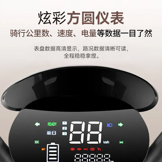 Sunra electric motorcycle Liman 6 lead-acid Tianneng batteries 72v long range 80km household pedal battery car commuting adult electric car brown