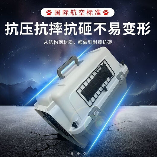 MODX国际航空标准宠物航空箱猫笼狗笼外出托运便携箱金属门窗符合IATA 国航款1号箱 送挂碗+尿板+尿片
