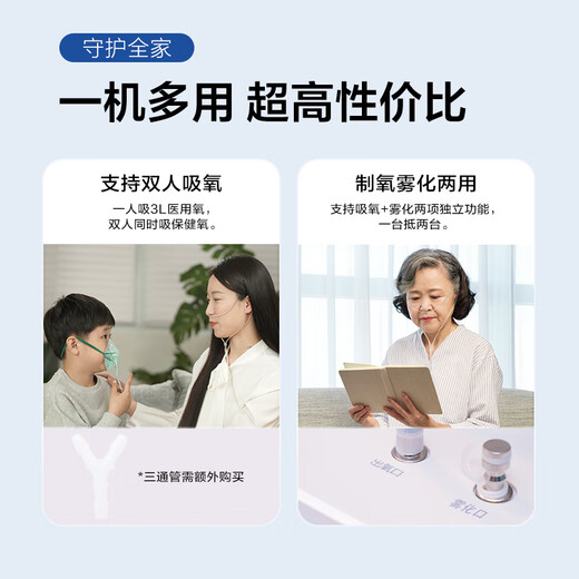 Haier 3L liter medical oxygen concentrator household oxygen machine for the elderly and pregnant women all-in-one oxygen machine light sound belt atomization 301W