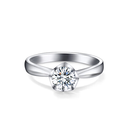 Star Eye Jewelry spot platinum K gold diamond ring four-claw real diamond ring diamond ring 1 carat wedding gift for wife Chinese Valentine's Day diamond ring - 30 points H color SI clarity