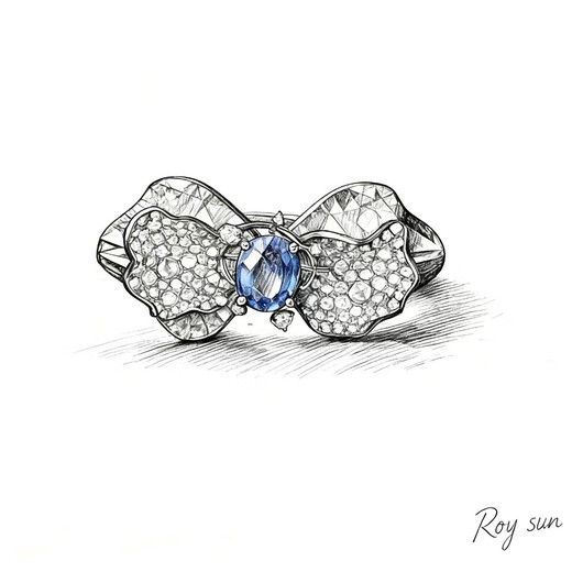 Huajin 18K gold luxury sapphire and diamond ring 1.38ct