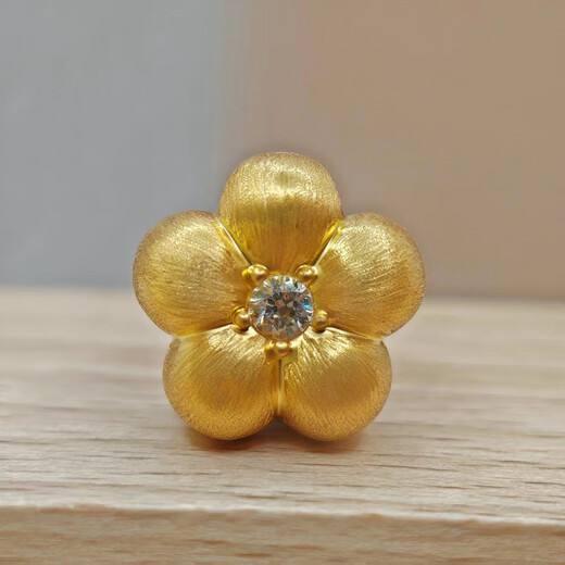 18K gold diamond flower pendant for girlfriend camellia necklace female birthday gift fashion pendant for Valentine's Day yellow K chain