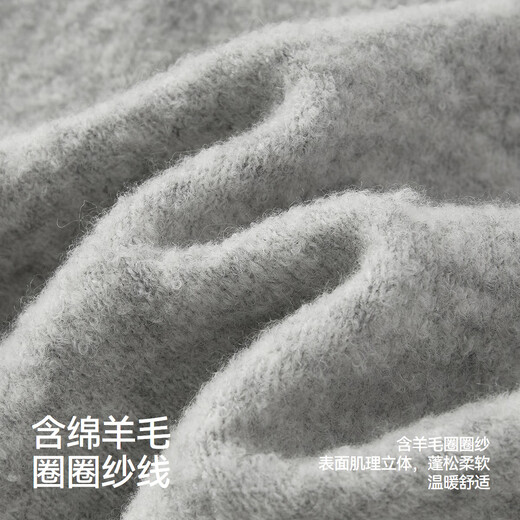 Same style as Semir shopping mall | Semir sweater women's winter oversize jacquard wool sweater 2025 new soft and waxy cute top floral gray gray tone 00302 S