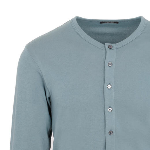 TOM FORD crew neck henley T-shirt blue XS