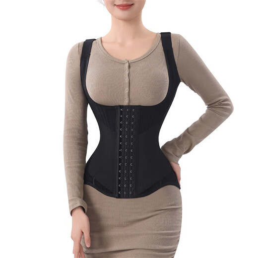 MISTHIN shapewear corset waist and tummy control summer thin powerful body shaping postpartum vest style slimming clothing for women black XL (144-158Jin Jin is equal to 0.5kg)