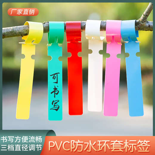 PVC ring label sapling succulent label flower gardening label plant label buckle sign gardening supplies blue 100 sheets