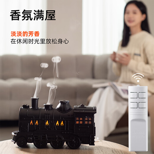South Sandwich Aromatherapy Machine Automatic Aromatherapy Machine Small Train Retro Aromatherapy Machine Automatic Aromatherapy Humidifier Office Desktop Home Silent New Mist Mode Classic Black-Train Aromatherapy Machine-New Mist Mode-Essential Oil*2
