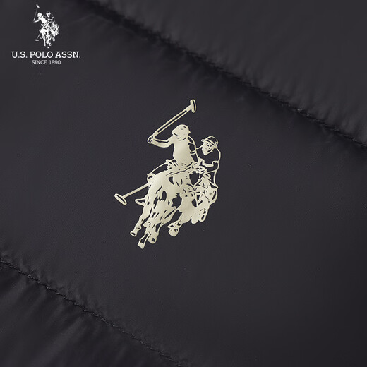 U.S. POLO ASSN. Down vest men's autumn and winter outdoor windproof versatile vest warm vest men's jacket black XL