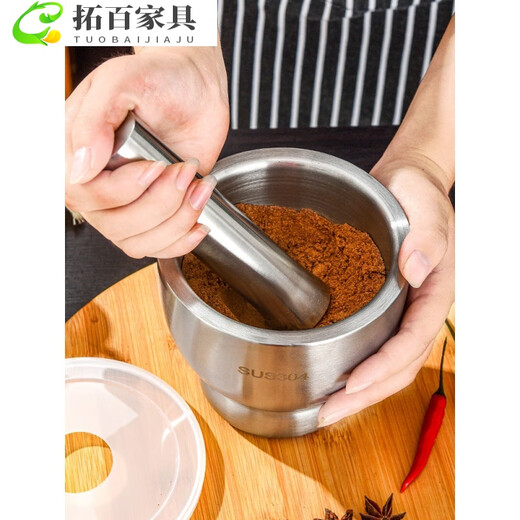 Baishengniu 304 pill grinder manual tablet grinder grinding pills baby baby medicine grinder 304 stainless steel straight small size with spoon