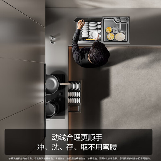 FOTILE sink dishwasher double-layer 02-M3 home appliance double-layer washable pot, no need to bend over to wash seafood, fruit and vegetable residues, water forced discharge, large capacity 10 sets sink dishwasher, national subsidy 02-M3L