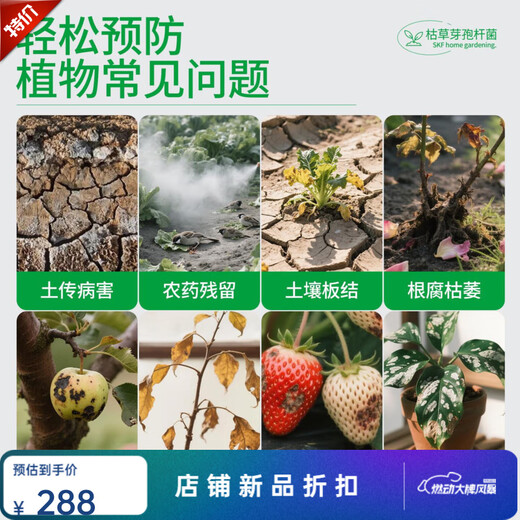 Shi Kefeng Bacillus subtilis soil microbial agent to improve soil for orchids and osmanthus Bacillus subtilis 500g*8 bottles