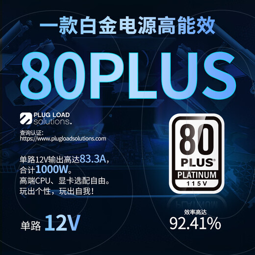 Great Wall-zertifiziertes 1000-W-F10-Platinum-Vollmodul-Netzteil (ATX3.1/natives PCIe5.1/automatischer Start/Stopp/volle Spannung/Blitzbeschleunigung)