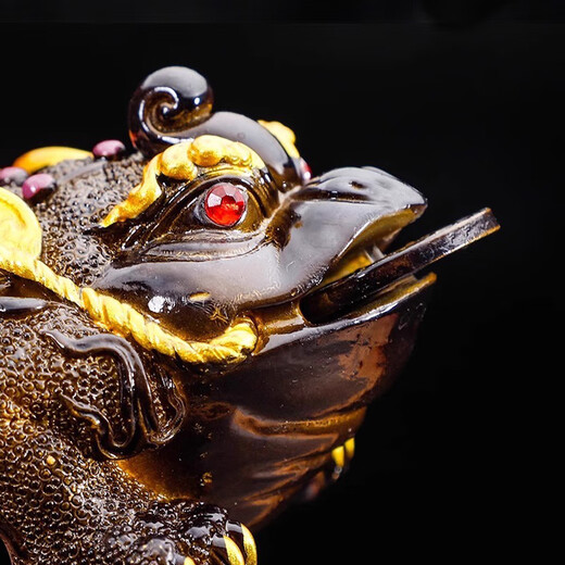 Color-changing golden toad tea pet ornaments, exquisite tea set accessories, tea table, tea tray, tea ceremony, tea table, lucky toad, Pixiu, golden toad turns into gold 1 piece