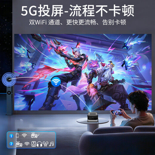 多博士投影仪家用高清白墙直投小型便携4K投影机手机投屏高清云台投影仪租屋客厅卧室家庭影院 黑色【手动调焦】4k解码/白墙直投/可投天花板