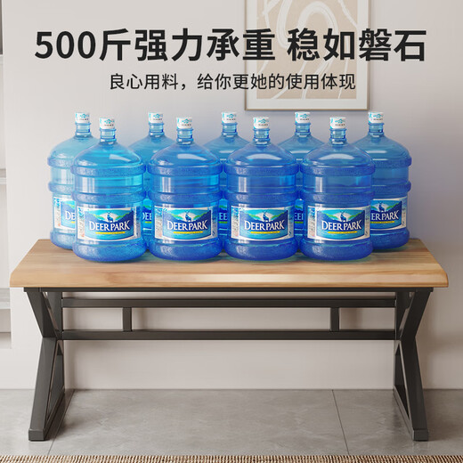 One lemon computer table solid wood desk home bedroom desktop gaming table double desk long table student study table black frame + dark walnut extra thick 50MM pure solid wood board 100*50*75cm