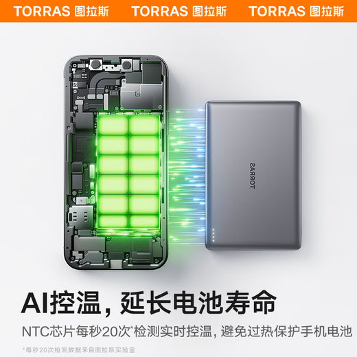Tulas Xiaoyunbao card-type ultra-thin magnetic power bank 3C certified can be used on airplanes Magsafe wireless fast charging 10000 mAh mobile power supply suitable for Apple 17-12