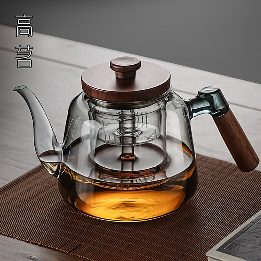 Gaoming's new side-handled teapot glass teapot single pot thickened high-temperature resistant electric ceramic stove boiling water teapot boiling kettle Hexu teapot 1000ml