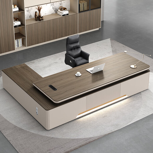 Guiqiu boss desk office desk and chair combination simple and modern president desk supervisor desk manager desk boss president table 2 meters boss table + chair + 2.4 meters bookcase