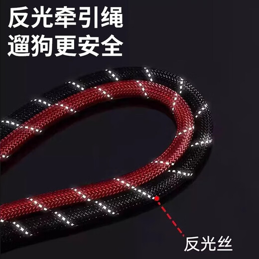 Pet explosion-proof reflective traction rope, dog walking rope, dog leash, cat round rope, large, medium and small dog pet supplies, reflective traction rope-grey 1.2*2m-1 piece