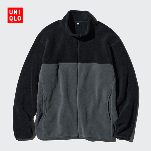 Uniqlo men's and women's polar fleece zipper jacket hot style jacket casual warm 469956 462028 469956/07 blue gray XL