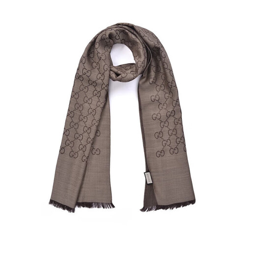 Gucci (GUCCI) scarf, couple autumn and winter versatile wool mid-length women's and men's scarf, holiday gift, birthday gift, light brown 165904 3G646 9664