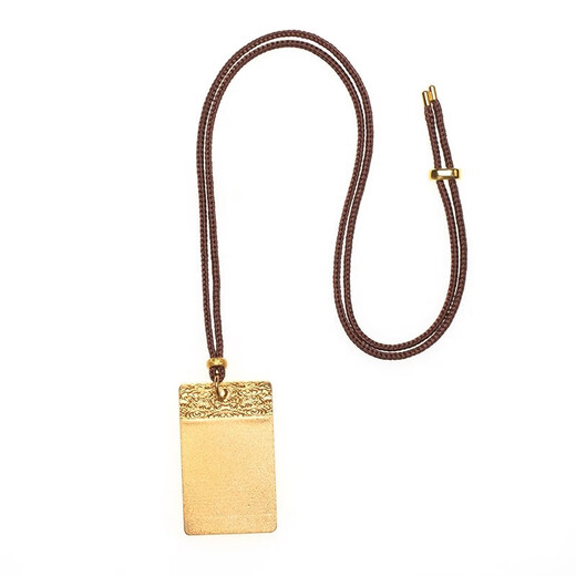 Vietnamese sand gold gold pendant Xiangyun Ping An Wu Shi brand pure gold black rope necklace collection for girlfriend gift Jin Wu Shi brand rope style