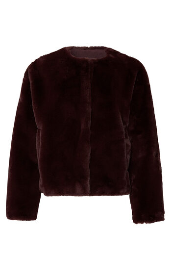 Sanctuary Rent The Runway Faux Fur Jacket Plum Large