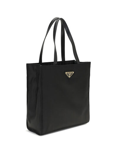 PRADA Re-Nylon Triangle Logo Tote Black One Size