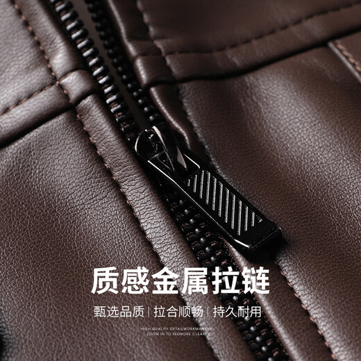 SHANSHAN Shanshan leather jacket men's 2026 spring new business casual young and middle-aged all-match lapel leather jacket short coat khaki XL