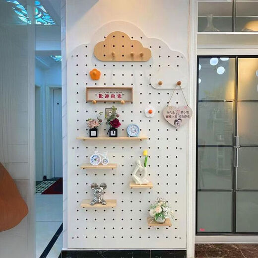 Cat Cave Hole Board Vertical Storage Rack Entry Entrance Solid Wood Shape Wall Hanger Hidden Dressing Mirror Cream White Cloud 120 220cm Solid Wood