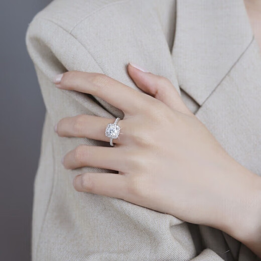 DR Moissanite Diamond Ring 1 Carat Women's Ring Couple Ring Pair of Wedding Rings Showing Diamond Proposal Wedding Valentine's Day Birthday Gift Diamond Ring - 1 Carat Live/Closed