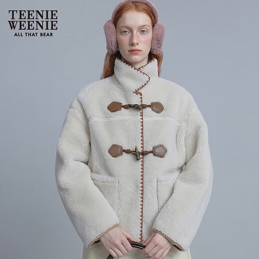 Teenie Weenie Bear Women's Jacket 25 Winter New Style Simple Fashionable Comfortable Reversible Plush Top Khaki XS