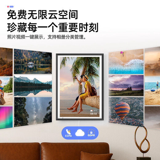 Nishi Marco de fotos electrónico digital de alta definición de 10,1 pulgadas Álbum de fotos en la nube inteligente Pantalla de vídeo de fotos Adorno de reproducción de pantalla táctil El marco de fotos se puede montar en la pared y configurar como recomendación de regalo