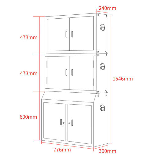 Wing Fantasy Mobile Phone Cabinet Shielding Cabinet 5G Physical Signal Confidential Cabinet Conference Room Storage Wall-mounted Storage Cabinet Examination Room 32 Grids Combination Model-48 Grids + High Base Cabinet