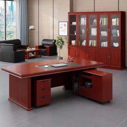 New Chinese style boss president desk desk boss desk executive desk supervisor single table simple manager desk 1.6 meters wood veneer single table