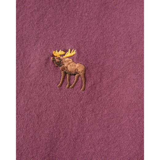 Abercrombie & Fitch Oxford shirt small elk pattern slim long-sleeved shirt 25 autumn men's 125-5225 purple M (180/100A)