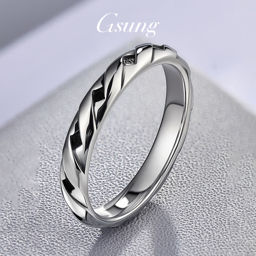 GsunG platinum rhombus ring for men PT950 pure white gold rhombus black gold bracelet for girls fashionable and exquisite ring. Priced by gram. Contact before bidding.