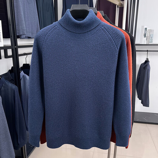 Pure wool turtleneck sweater for men in autumn and winter solid color bottoming shirt thickened warm knitted bottoming shirt for men GOK2027 black 2XL recommended 160-175Jin Jin equals 0.5 kg