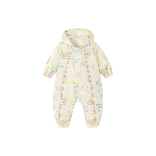 Minibala small soft leather baby clothes newborn three-proof jumpsuit belly protector quilted warm outer wear 2026 spring new product