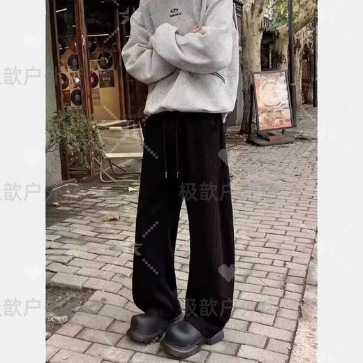 Tanbeiman Willow Leaf Cut Pants 3D Crotch Scimitar Sweatpants Men's Autumn and Winter Style American Style Handsome OOTD Lift-Up Micro-Large Pants Apricot 6XL